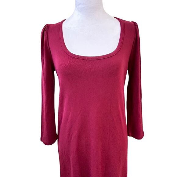 Witchy Fall Maxi Dress Ribbed Puffed Modest Wine NWT Capsule Base Layer MED - Picture 2 of 6